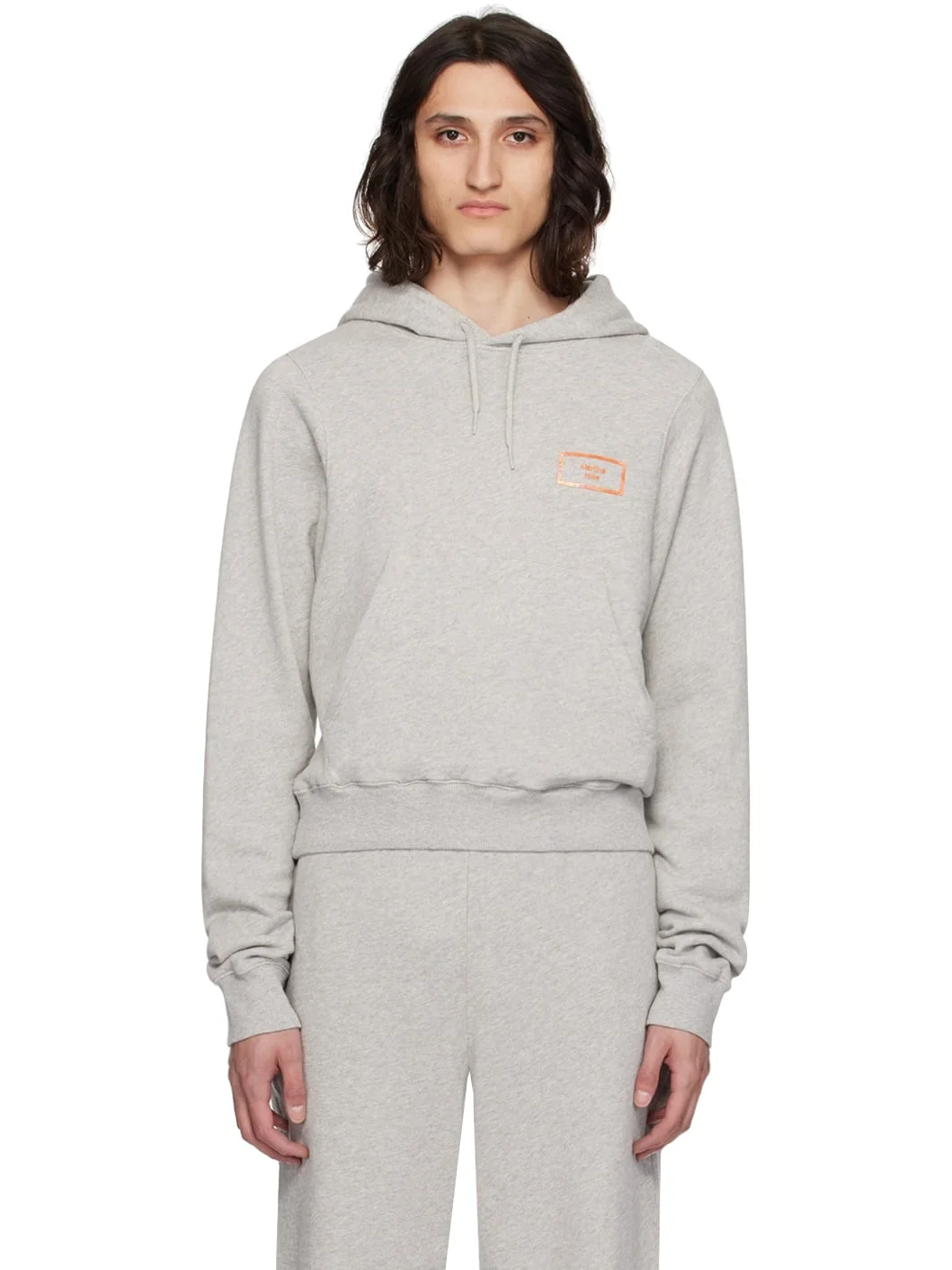 Gray Shrunken Hoodie - 1