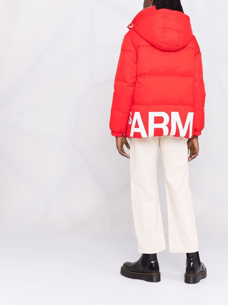 logo-print padded coat 6
