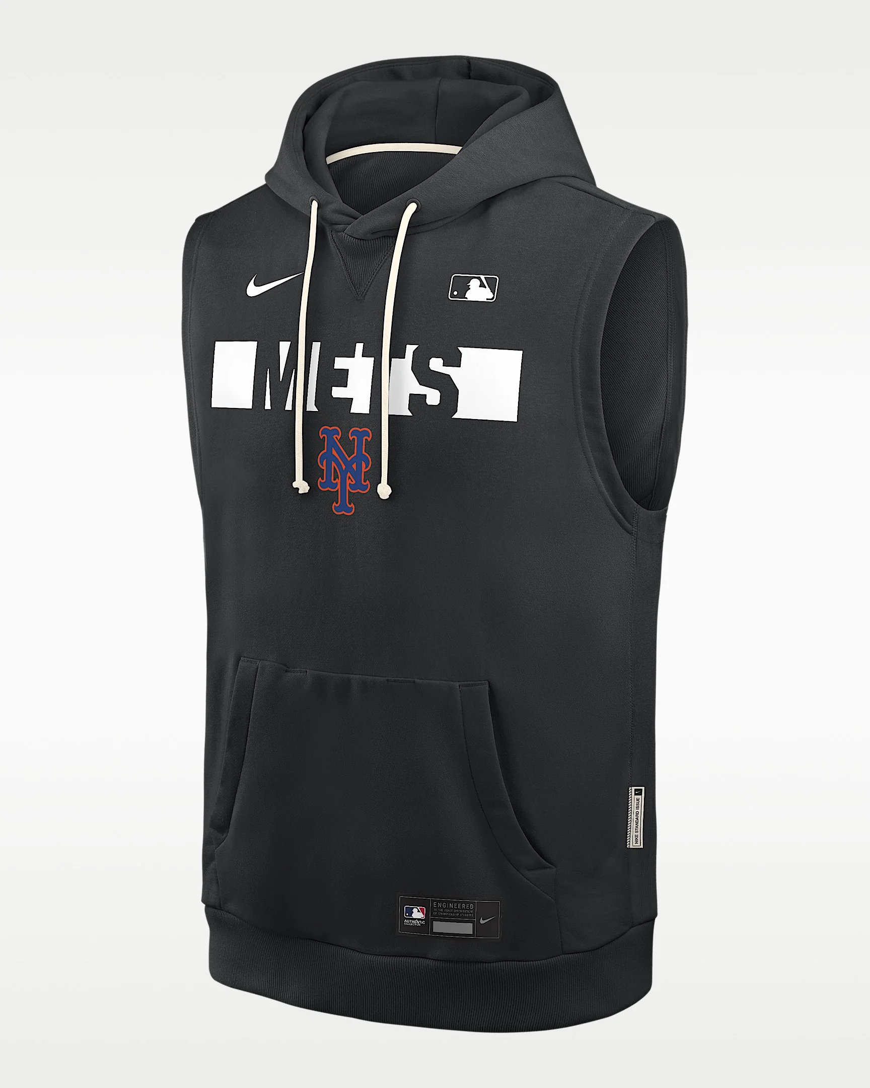 New York Mets Authentic Collection Standard Issue Men's Nike Dri-FIT MLB Sleeveless Pullover Hoodie - 1