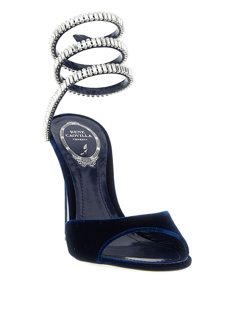 RENE CAOVILLA 105mm Cleo velvet sandals outlook