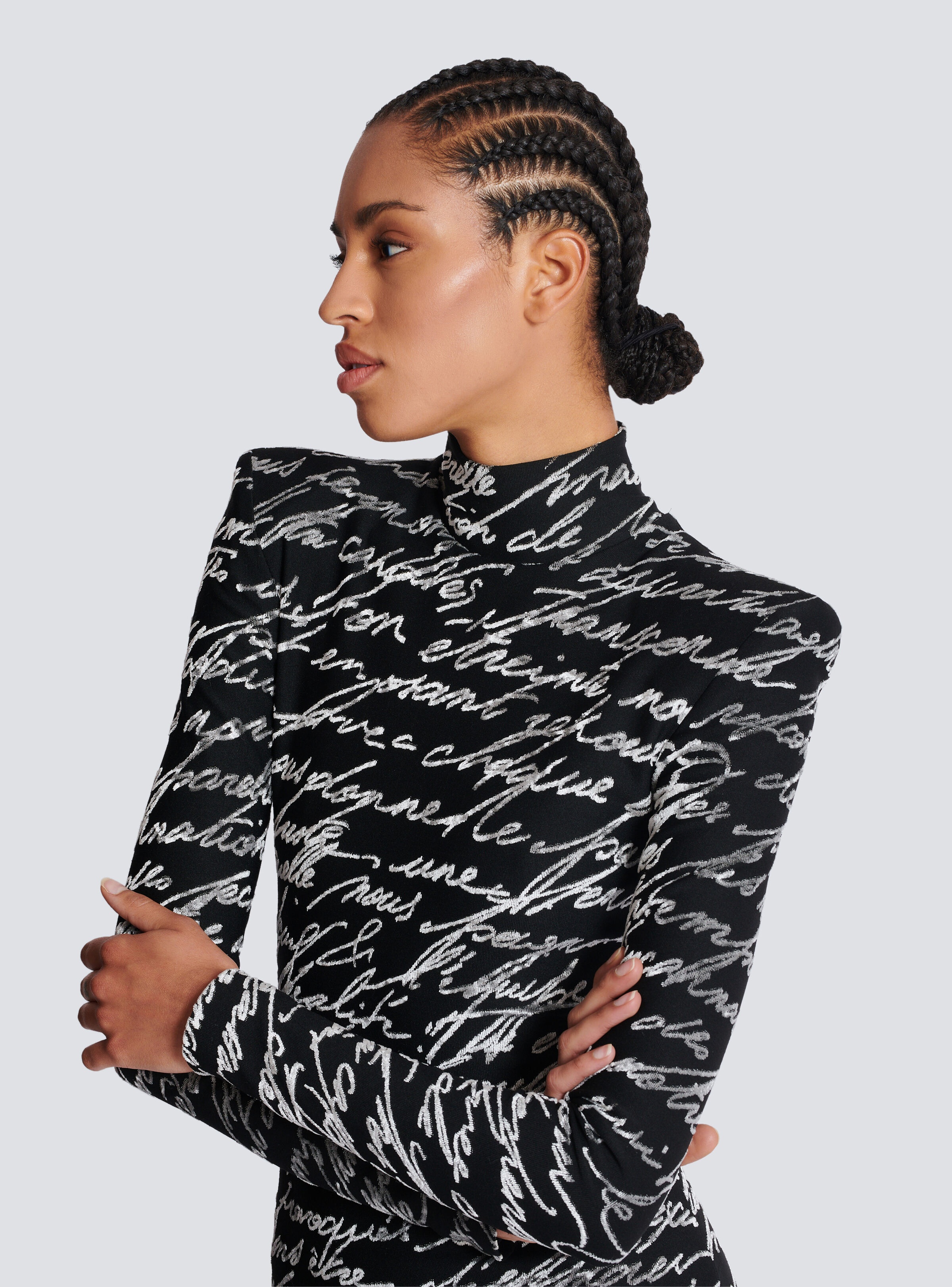 Long "Love Letter" jacquard knit dress - 7