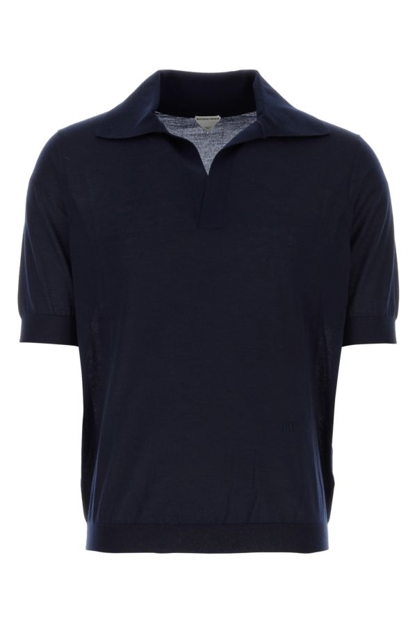 Midnight blue cashmere polo shirt - 1