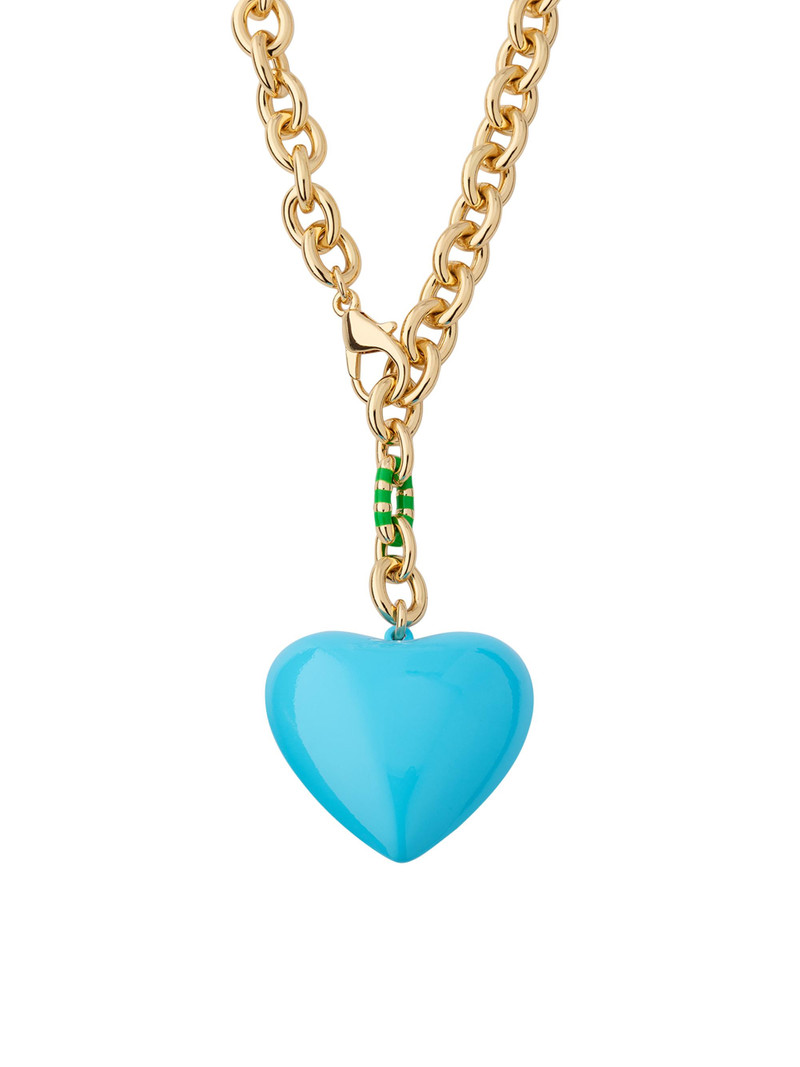 Women's The Happy Heart Goldtone & Enamel Necklace - Blue 1