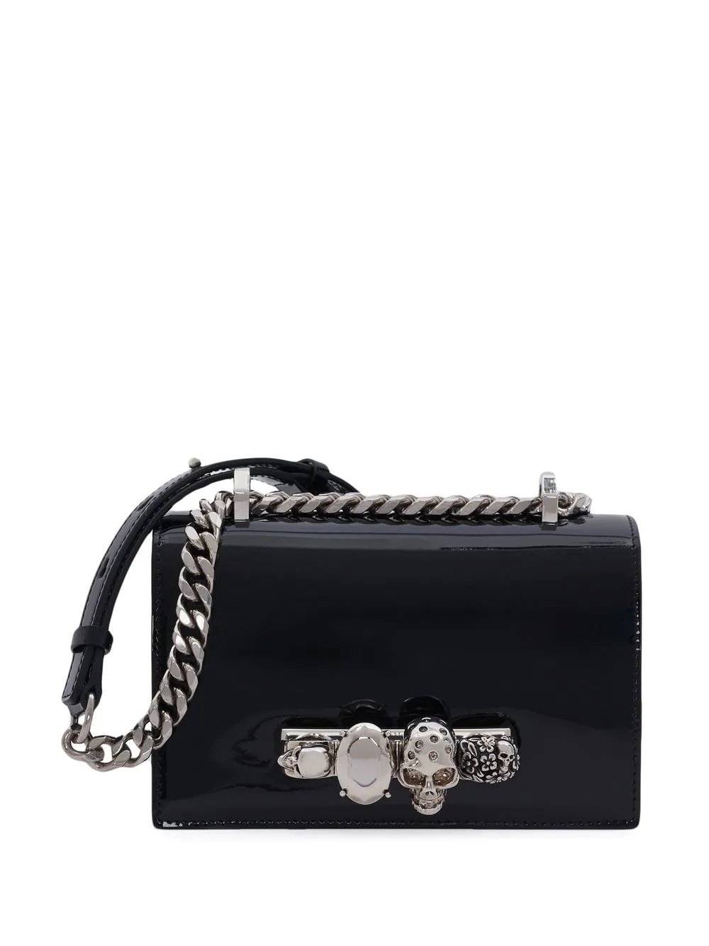 Four-ring crystal-embellished shoulder bag - 1