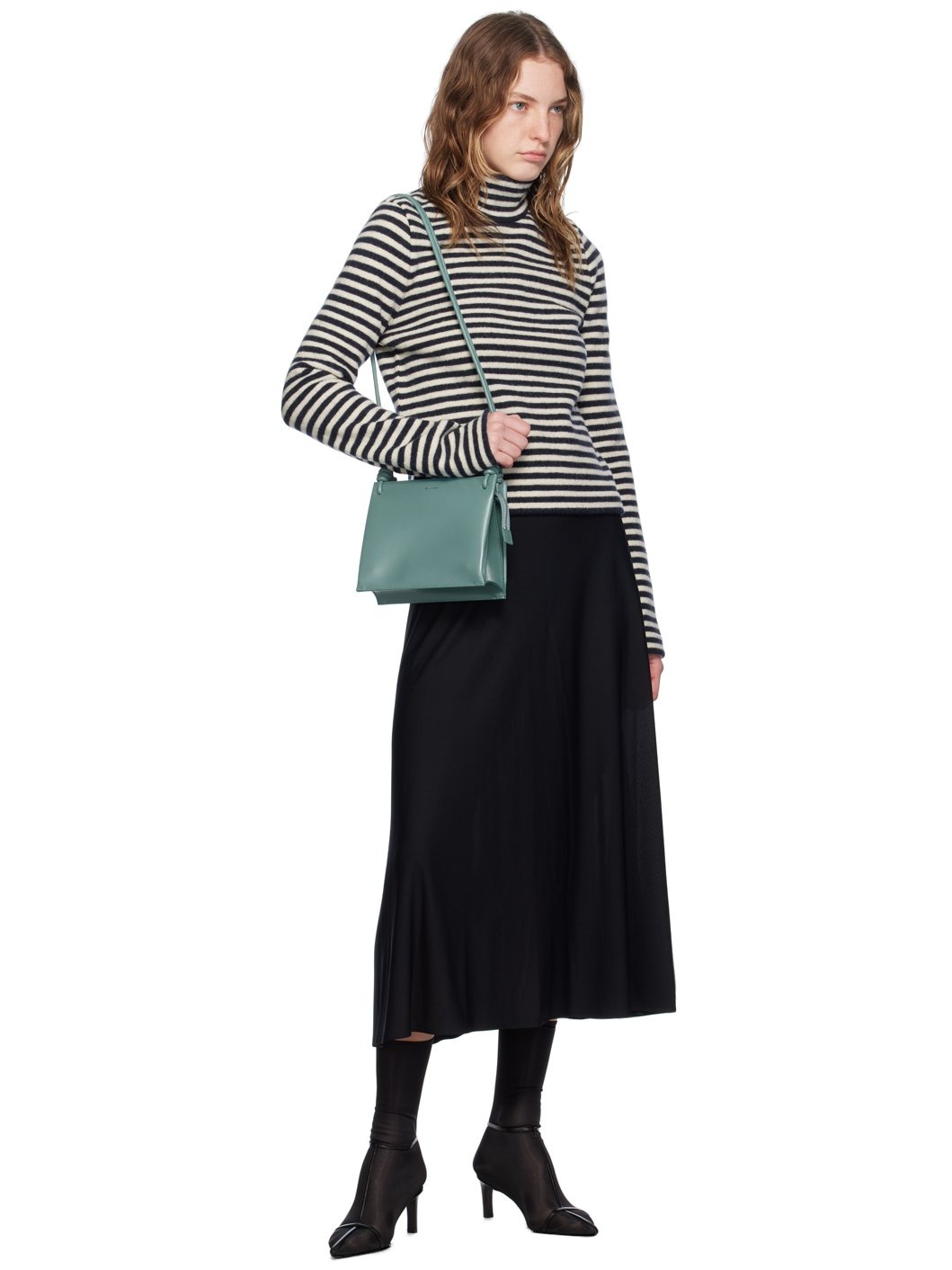 Black Fluid Midi Skirt - 4
