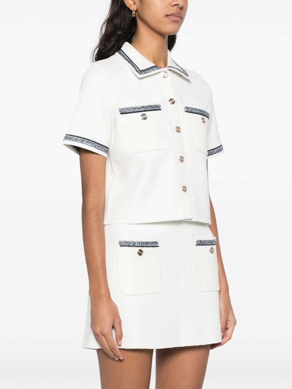 stripe-trim top - 3