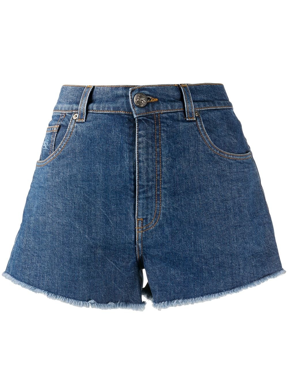 high rise denim shorts - 1