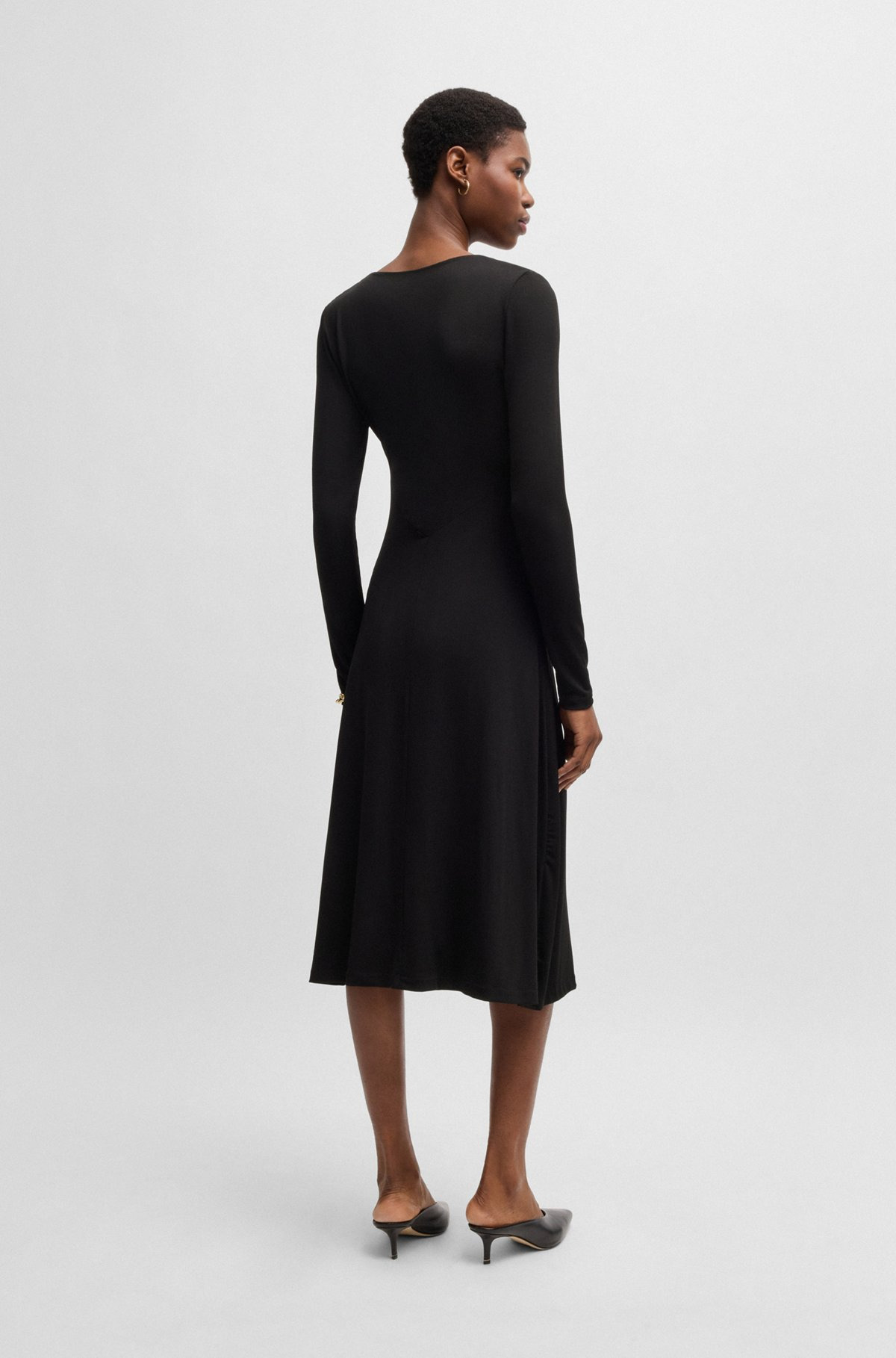 TWIST-FRONT DRESS IN STRETCH CREPE - 5
