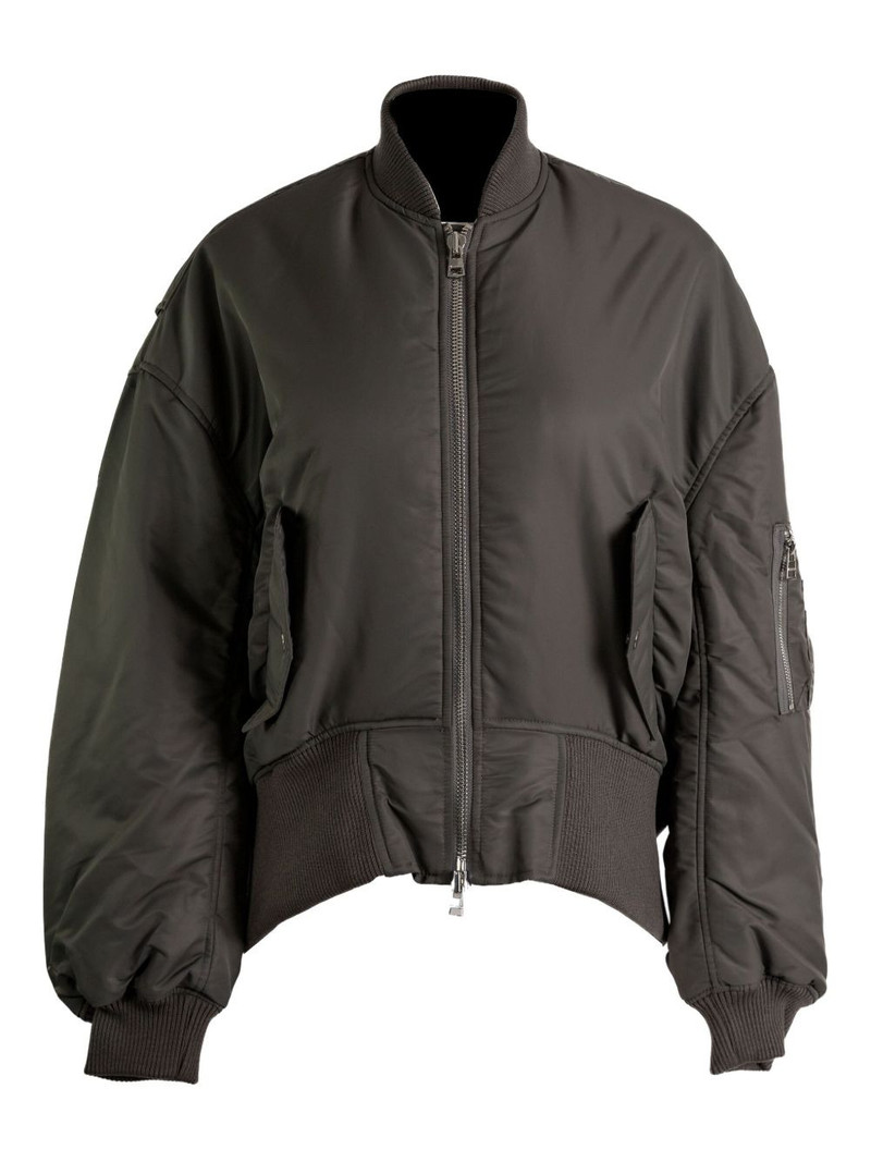 zip-fastening bomber jacket 1
