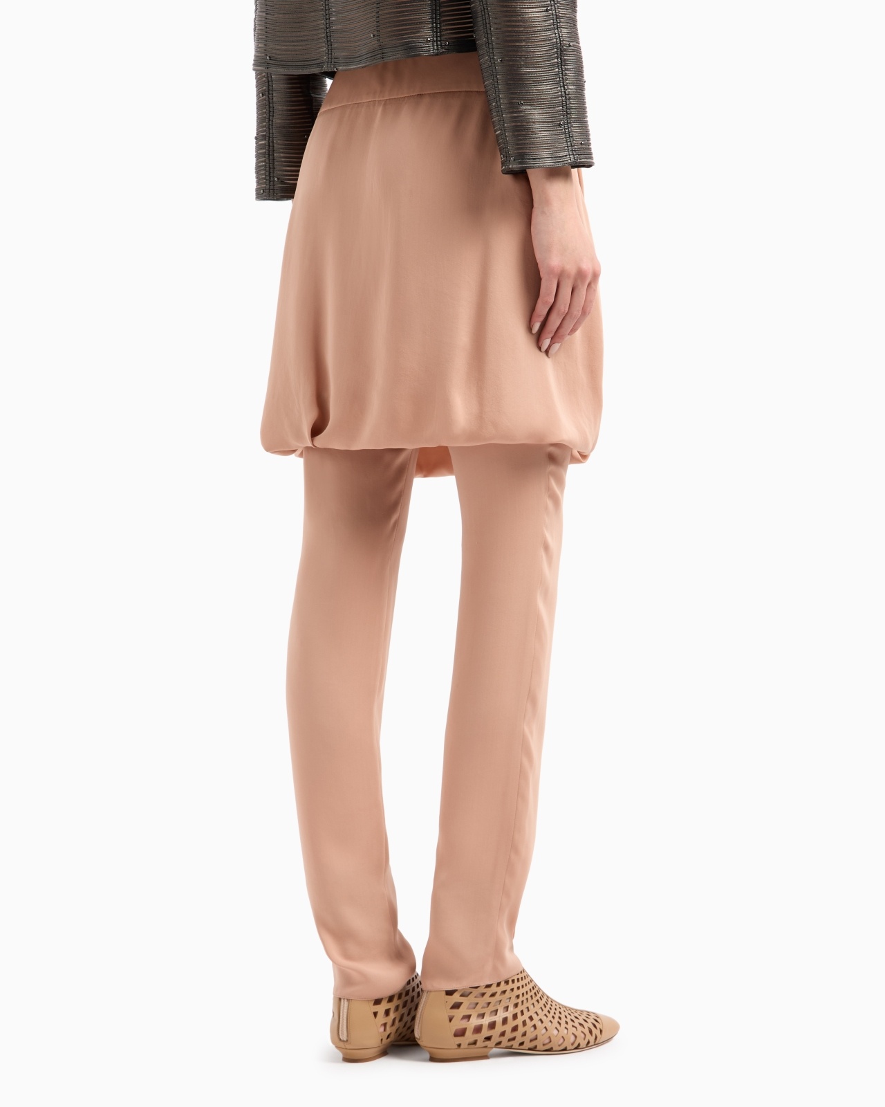 TROUSERS WITH WASHED SILK DOUBLE GEORGETTE PANEL - 3