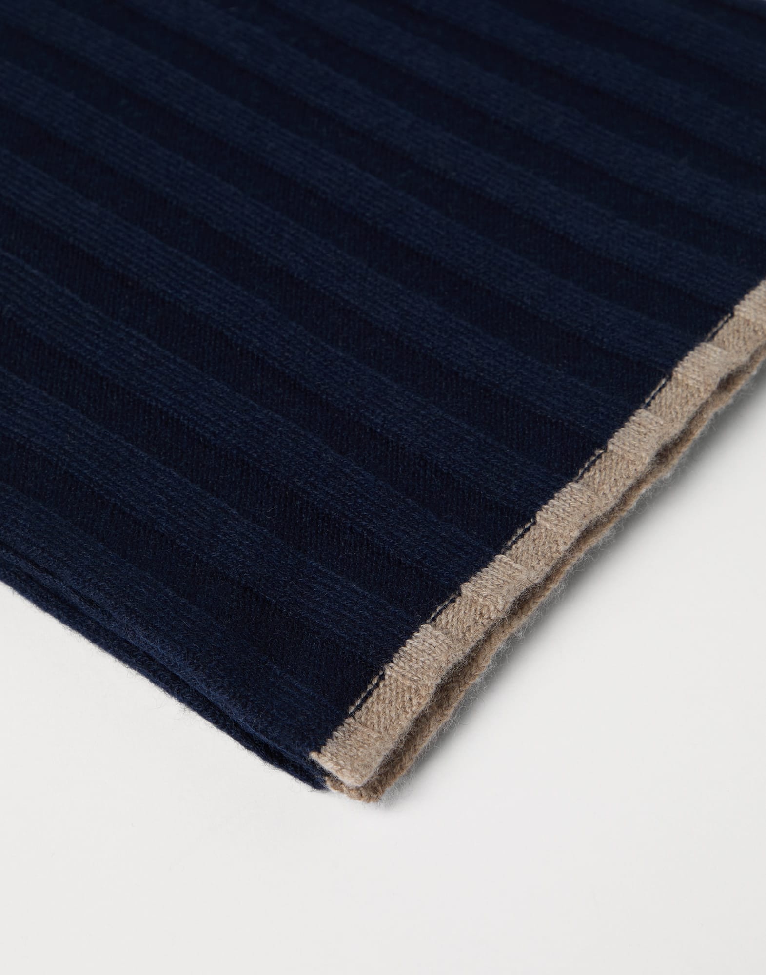 Cashmere rib knit scarf - 2