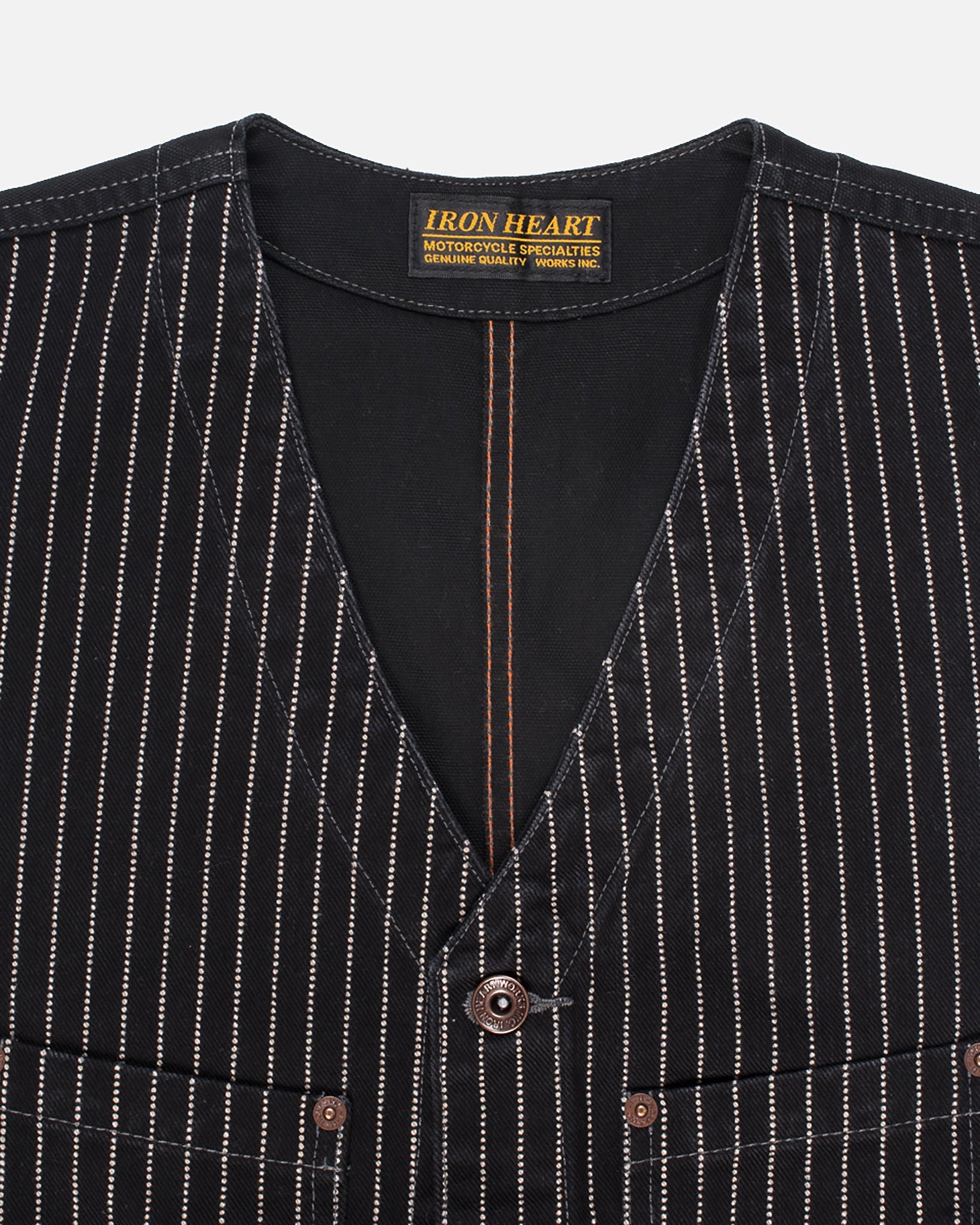 IHV-02-BLK 12oz Wabash/Duck Work Vest - Black/Black - 6