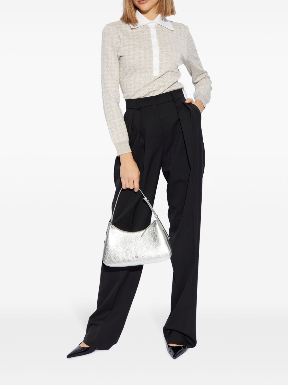 monogram 72 jacquard polo jumper - 2