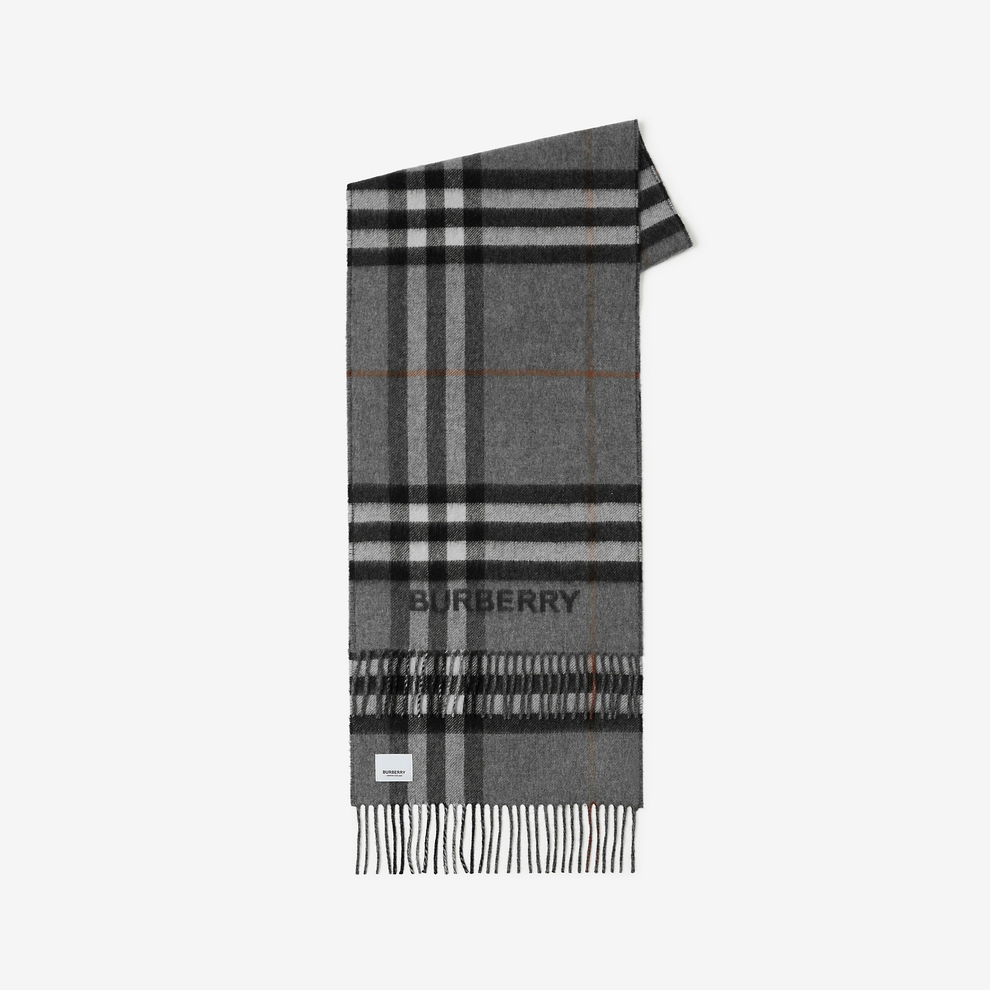 Contrast Check Cashmere Scarf - 1
