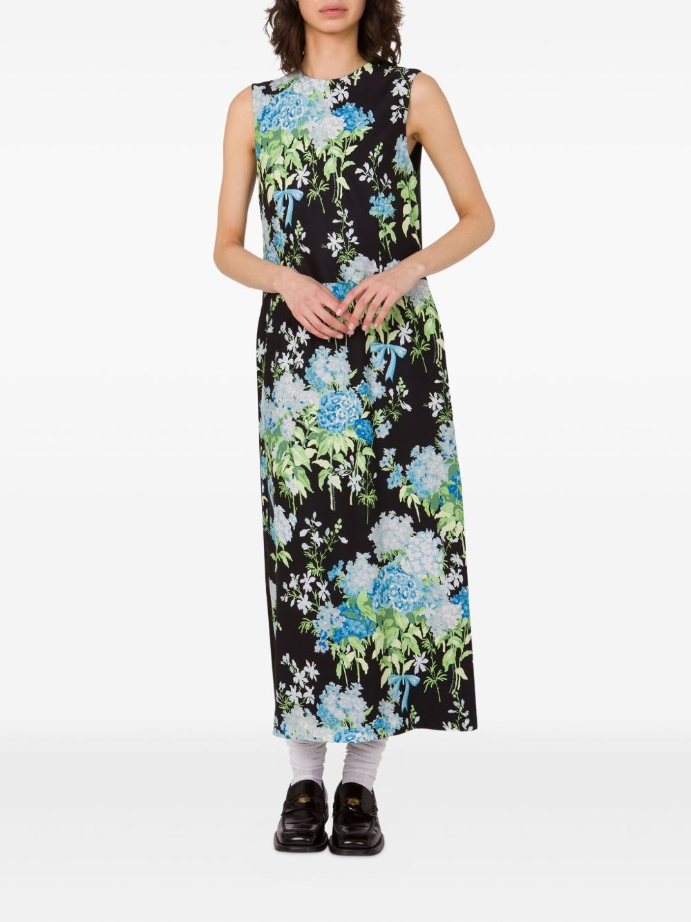 floral-print sleeveless midi dress - 2