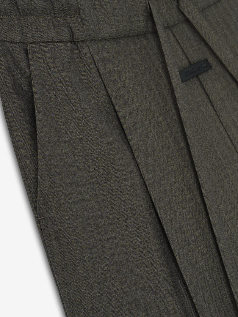 Wool Chevron Drawstring Straight Pant 3
