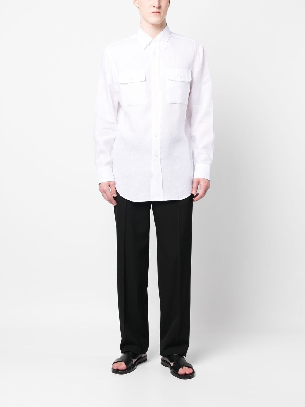 linen button-up shirt - 2