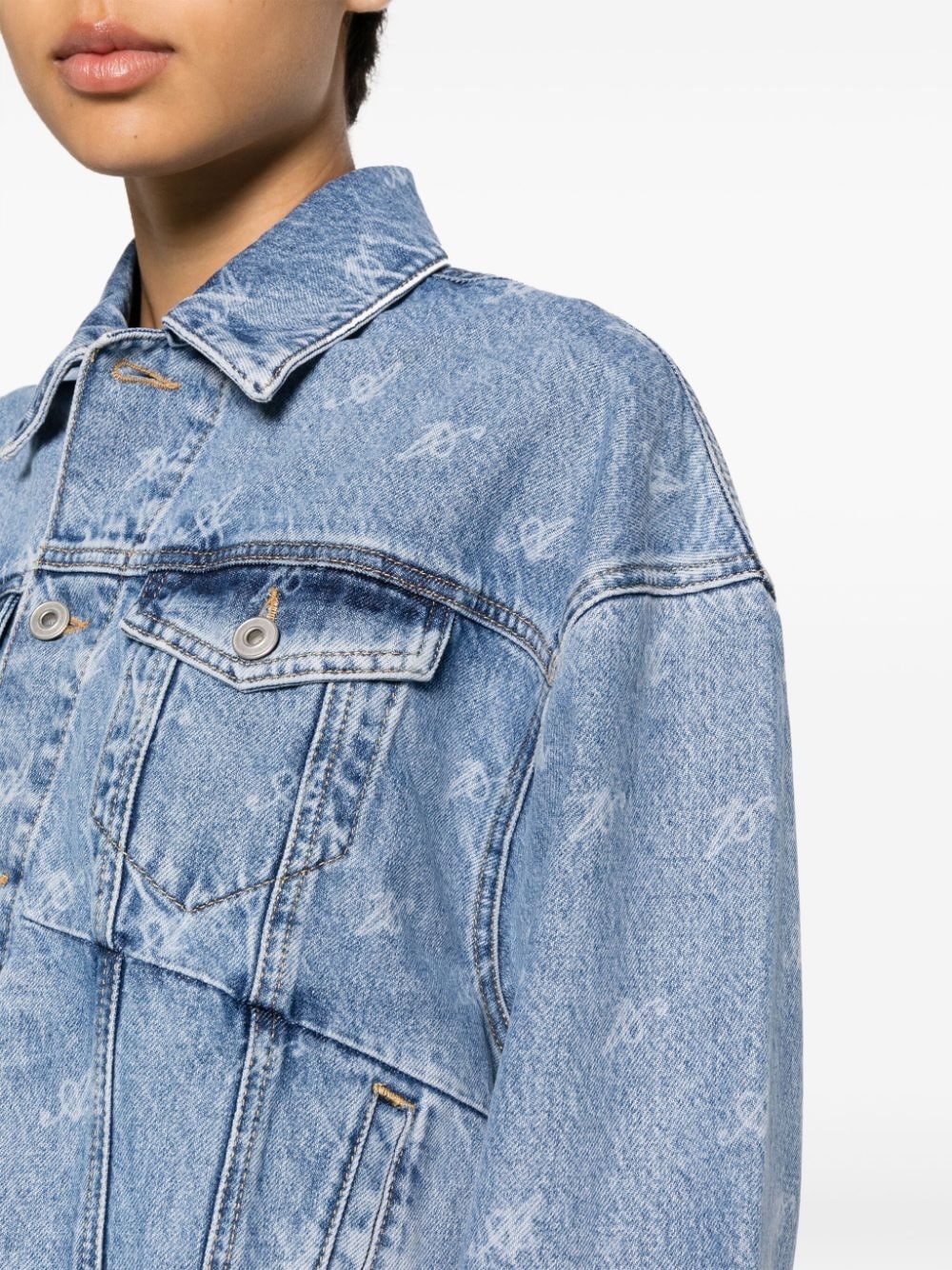 Signature Rome cropped denim jacket - 5