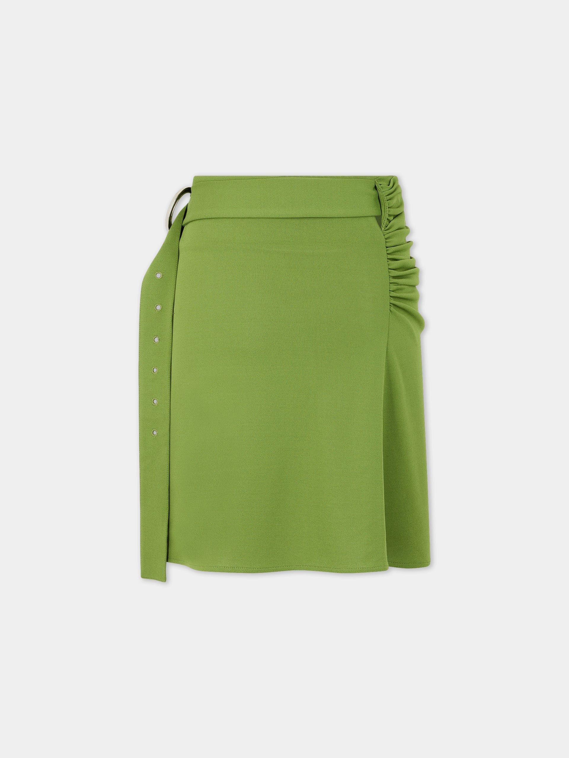 GREEN DRAPED SKIRT WITH PIERCING DETAIL - 6