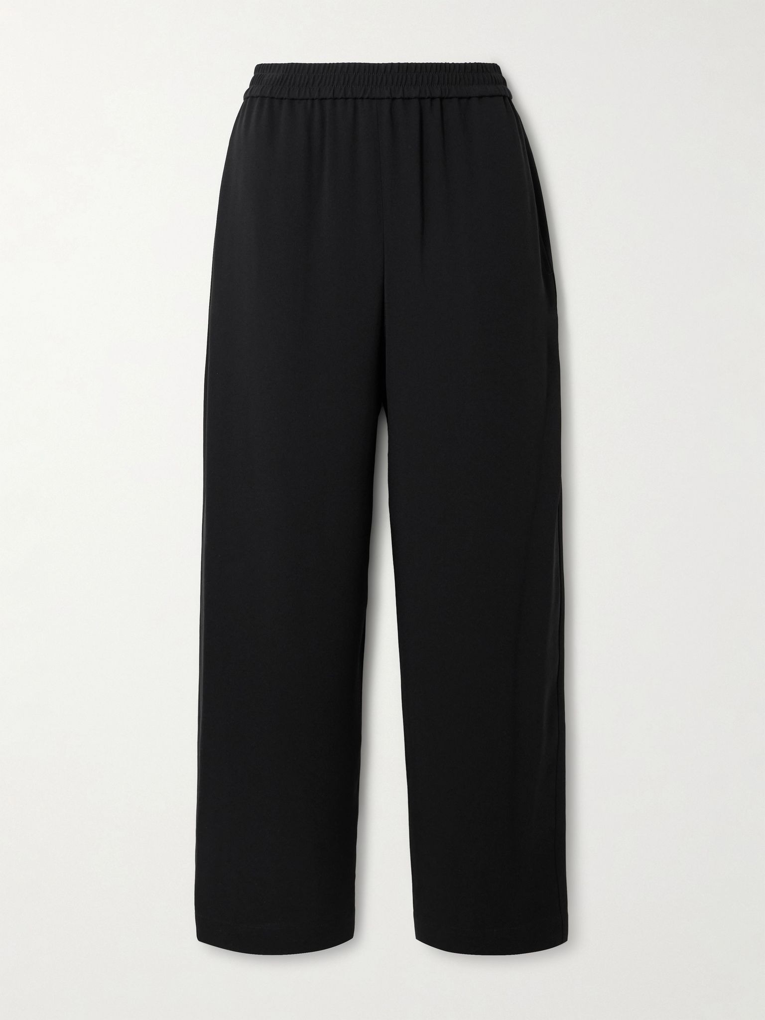 Satin-crepe wide-leg pants Black - 1
