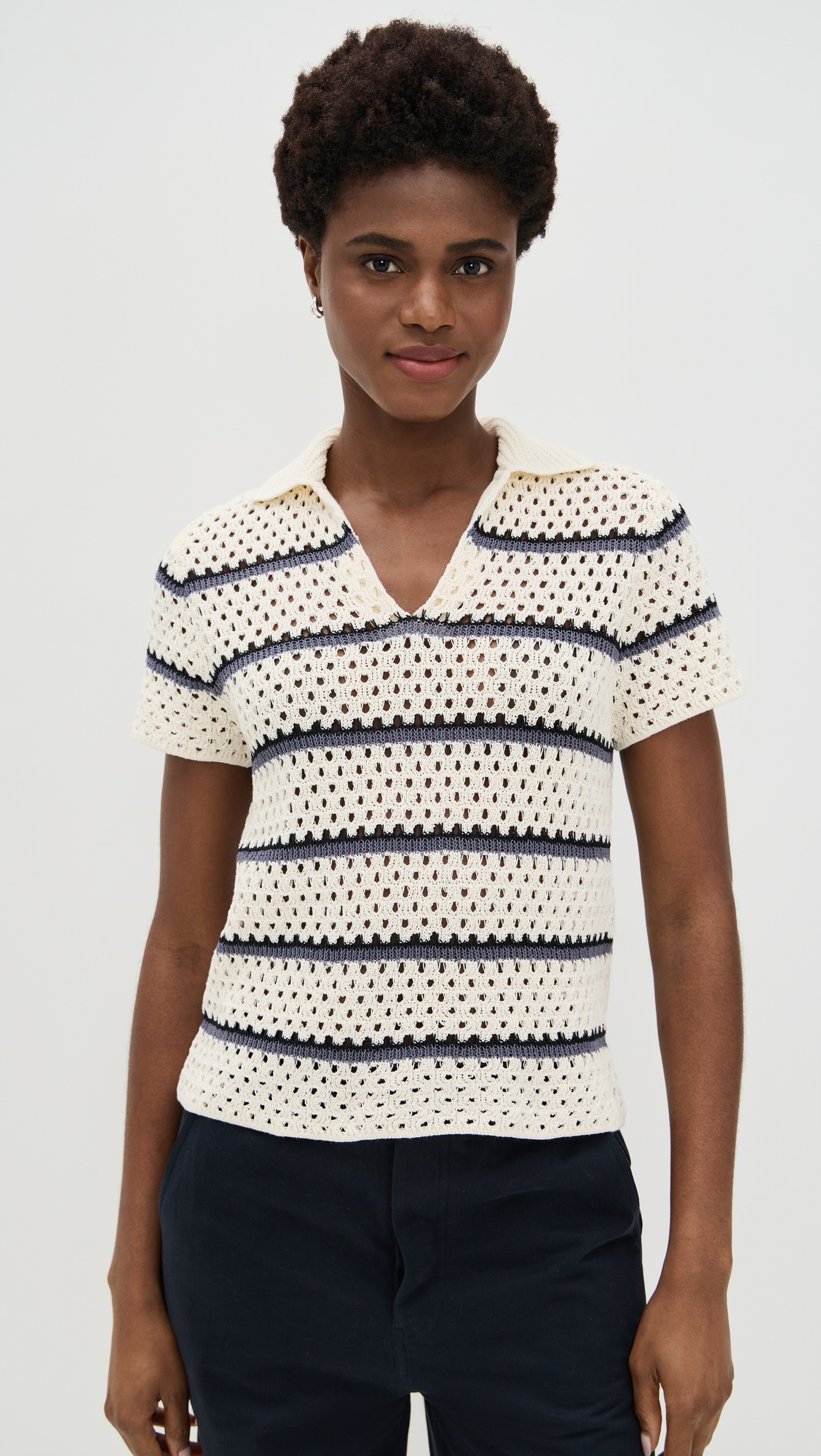 Macrame Stripe Henley Tee - 6
