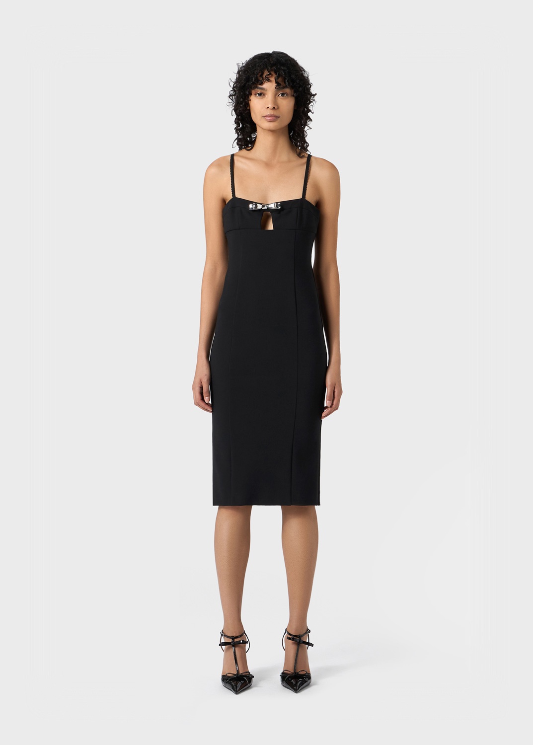 JERSEY COMPACT MIDI DRESS WITH BIJOUX PIN - 3