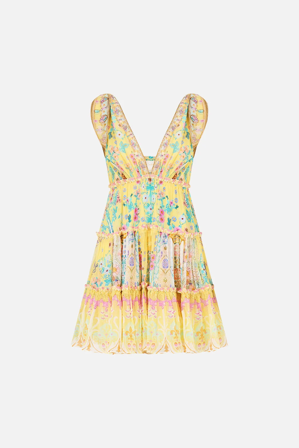 TIERED SHORT DRESS WITH SHOULDER TIES BARCELONA BEBÉ - 1