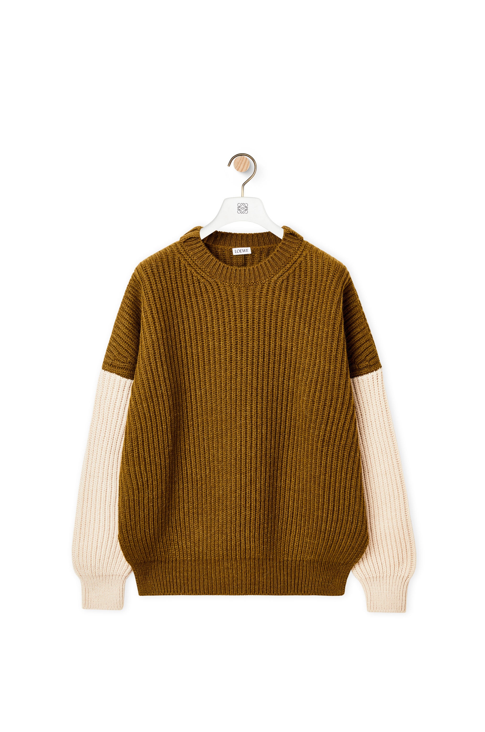 Sweater in ribbed alpaca, polyamide and wool - 1