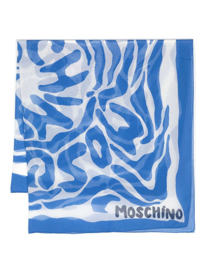 Moschino logo-print silk scarf outlook