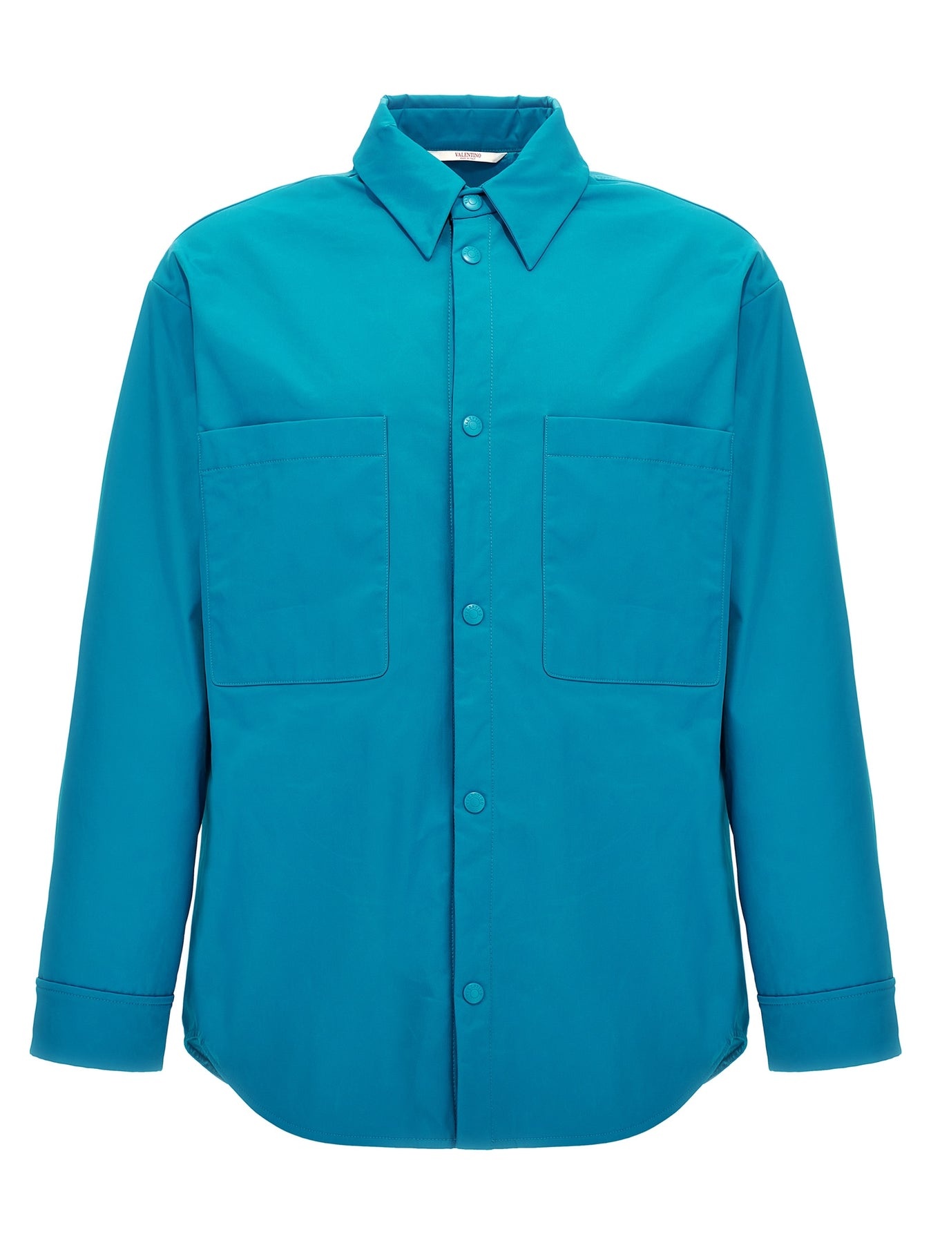 Valentino Nylon Shirt Jacket Casual Jackets, Parka Light Blue - 1