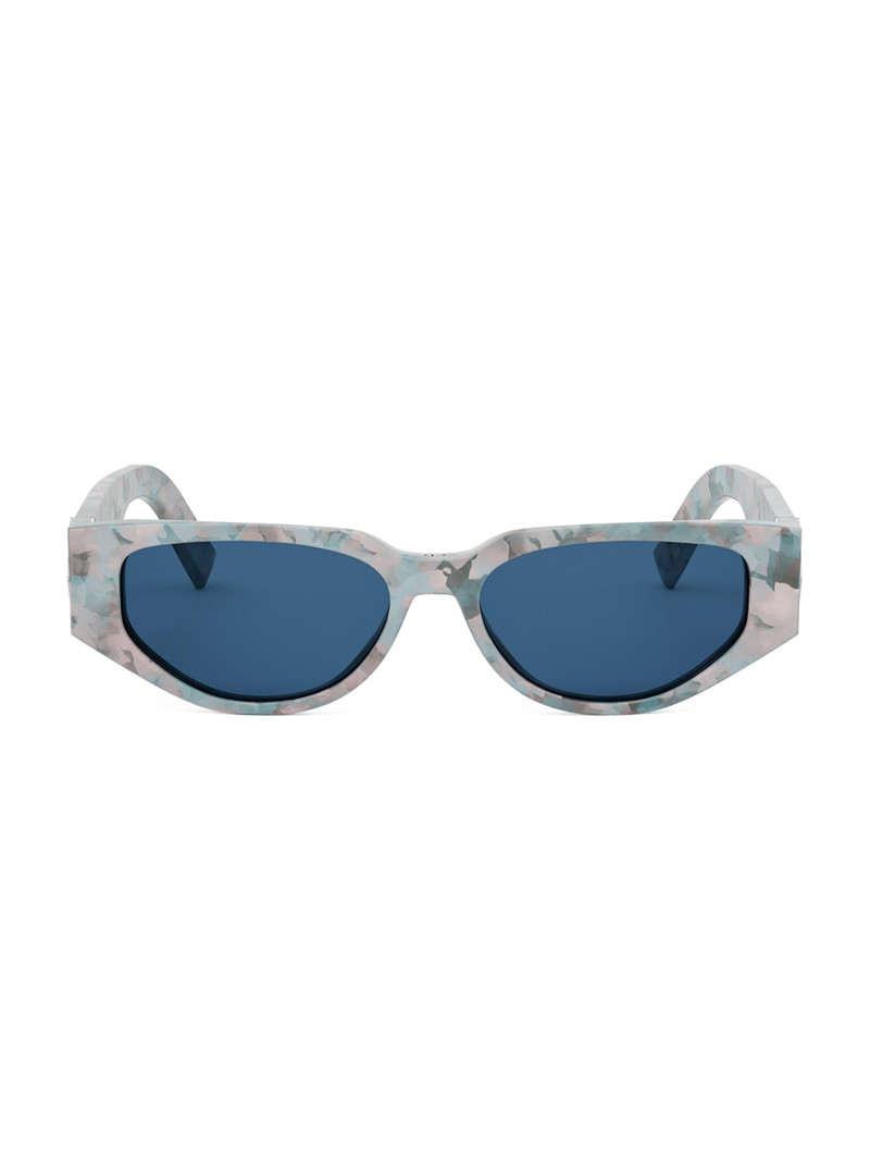 Men's CD Diamond S7I Geometric Sunglasses - Pale Blue Havana Bright Blue 1