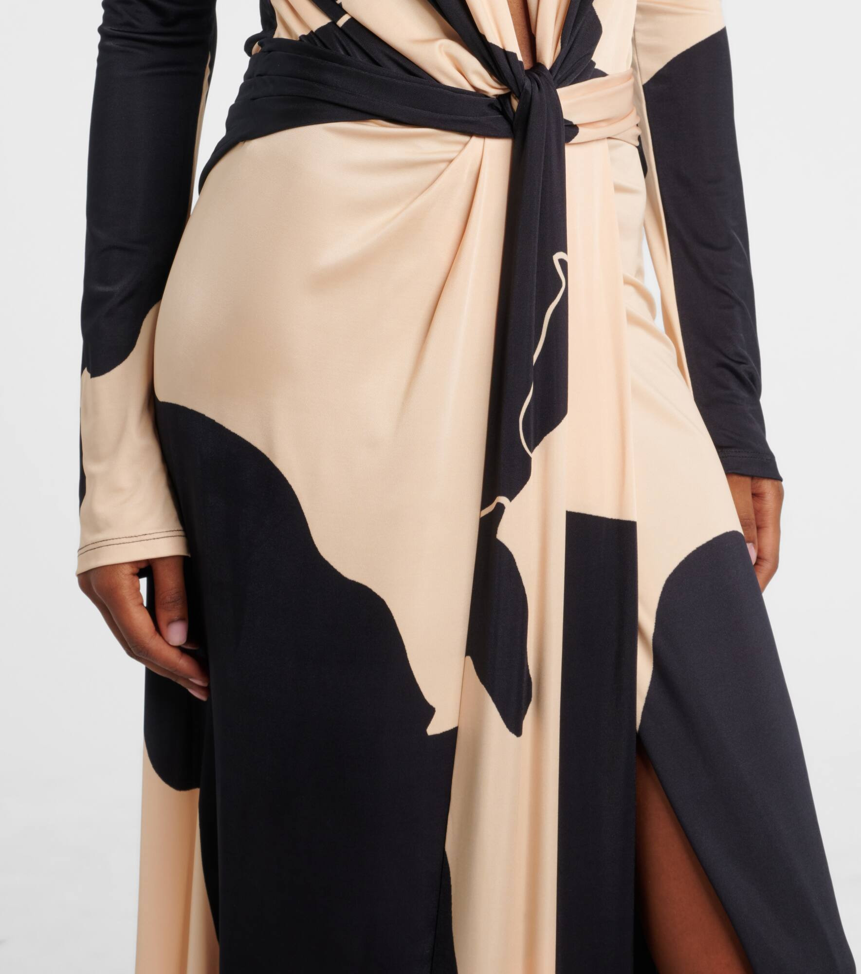 Knotted printed maxi dress - 5
