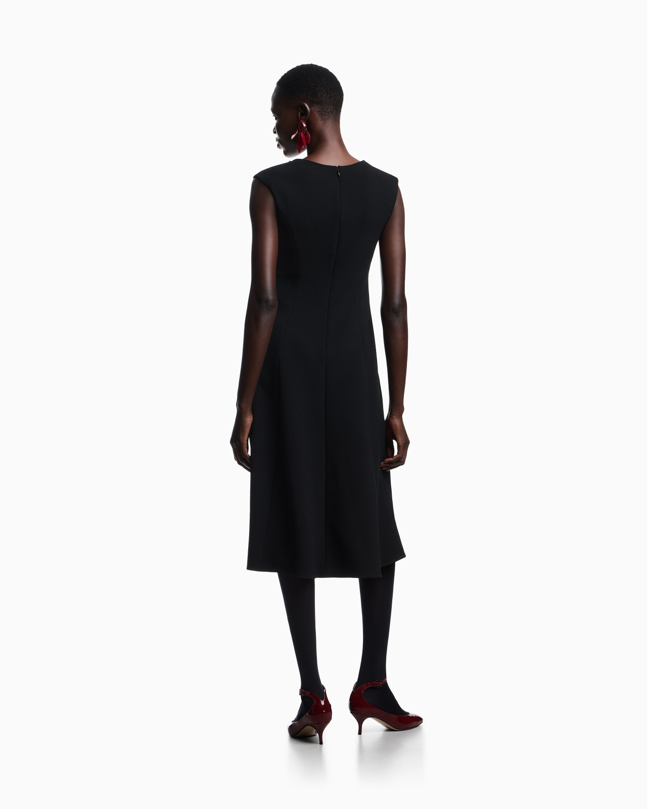 FLARED DRESS IN BARK-EFFECT FLUID CRÊPE - 3