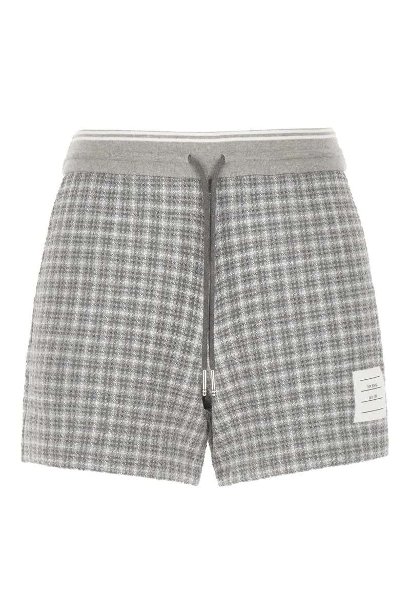 Thom Browne CHECK TWEED SWEATSHORTS - 1