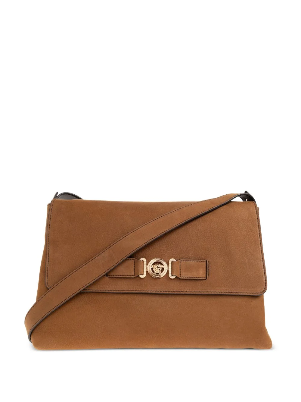 medusa-detail leather shoulder bag - 1