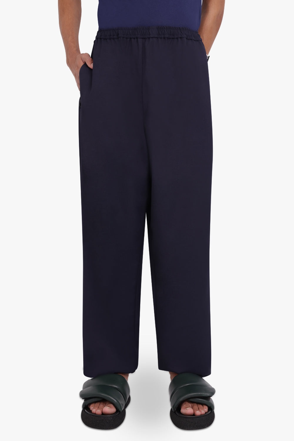 RELAXED FIT COTTON DRAWSTRING TROUSER | NAVY - 3