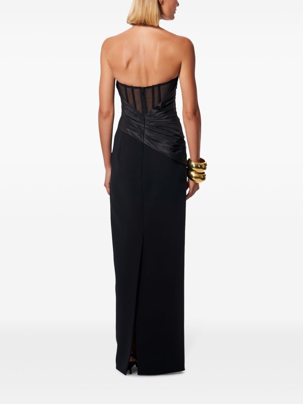strapless ruched bodice gown - 3