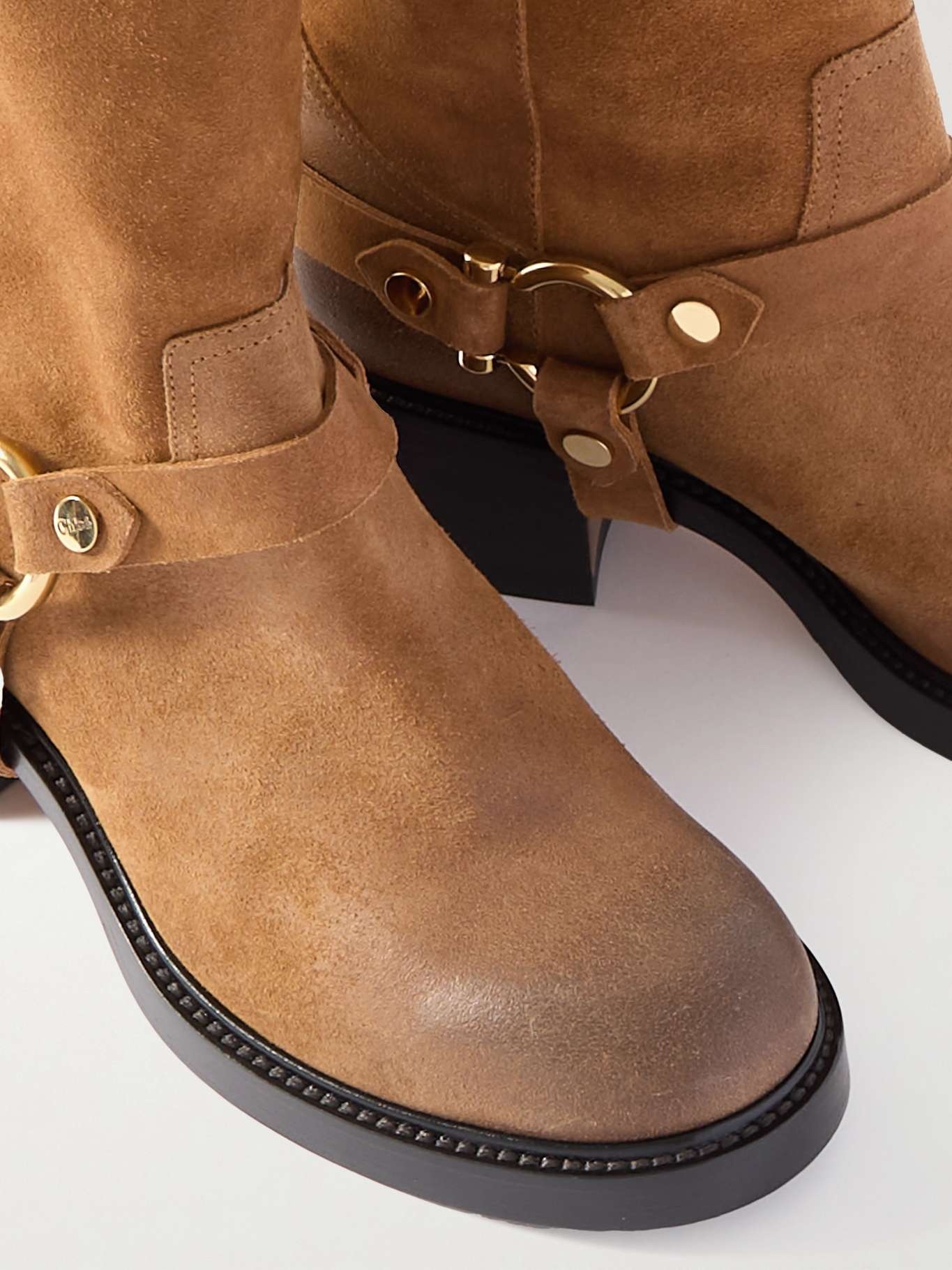 Dakota buckled suede ankle boots Tan - 4