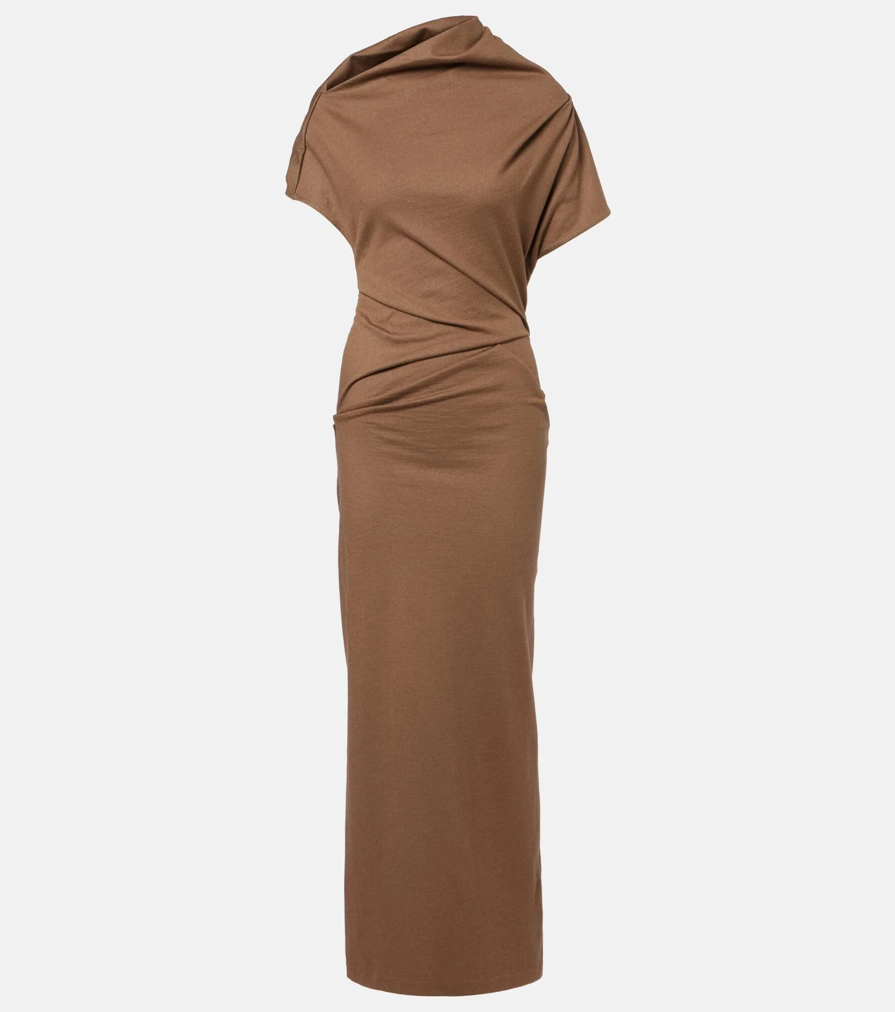 Draped wool maxi dress - 1