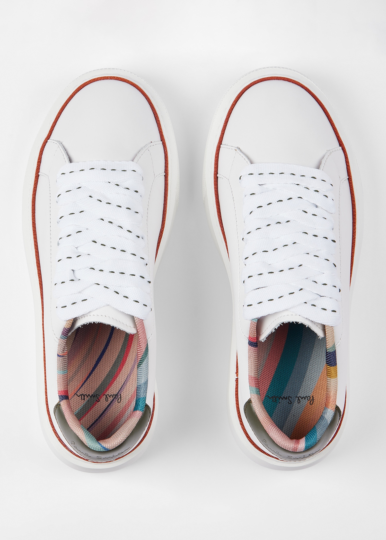 Women's White Leather 'Guppy' Platform Trainers - 5