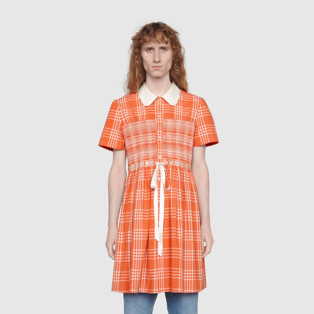 Tartan cotton long smock shirt - 3