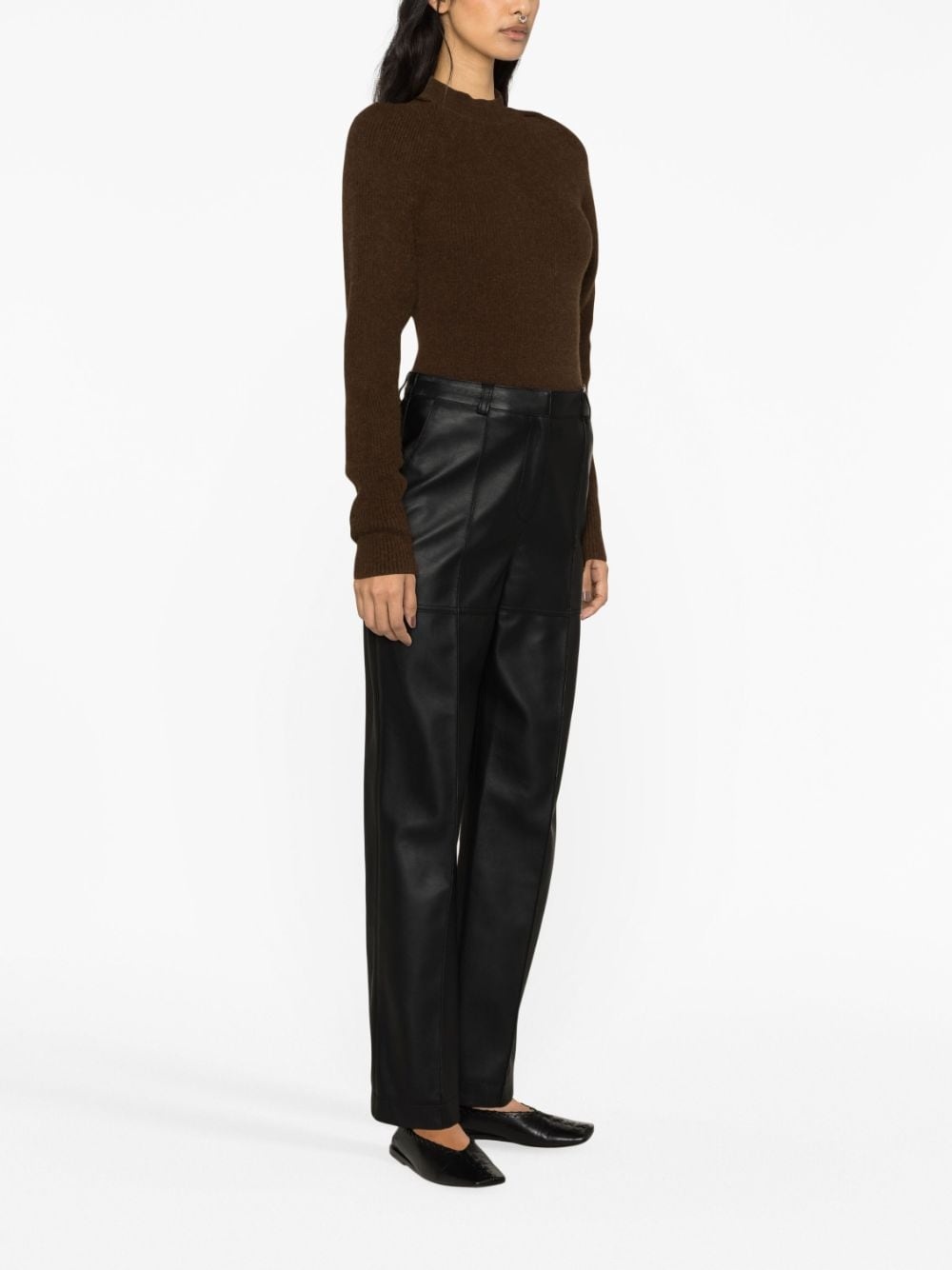 panelled straight-leg trousers - 3