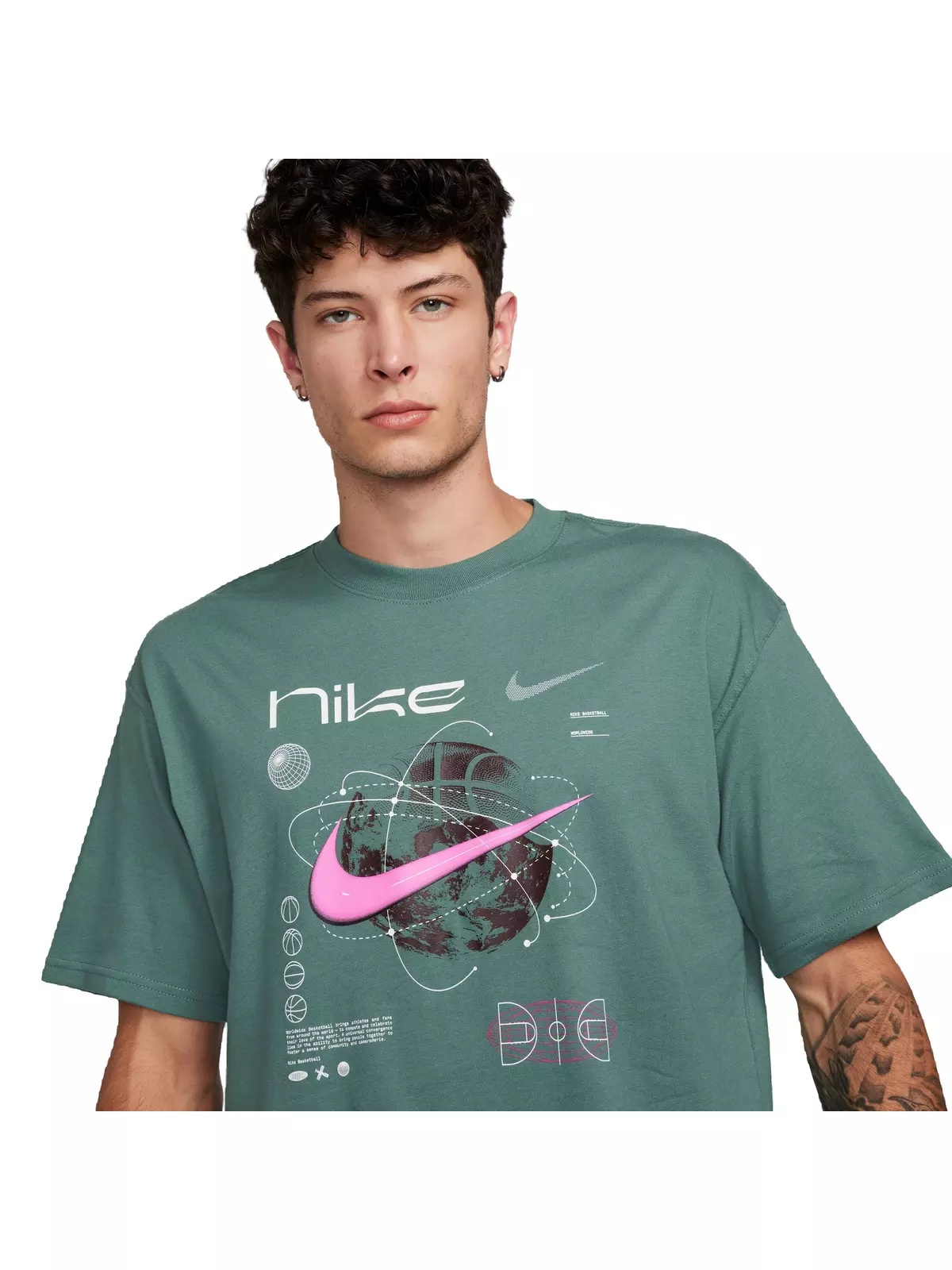 Men's M90 Basketball Tee-Green - 3