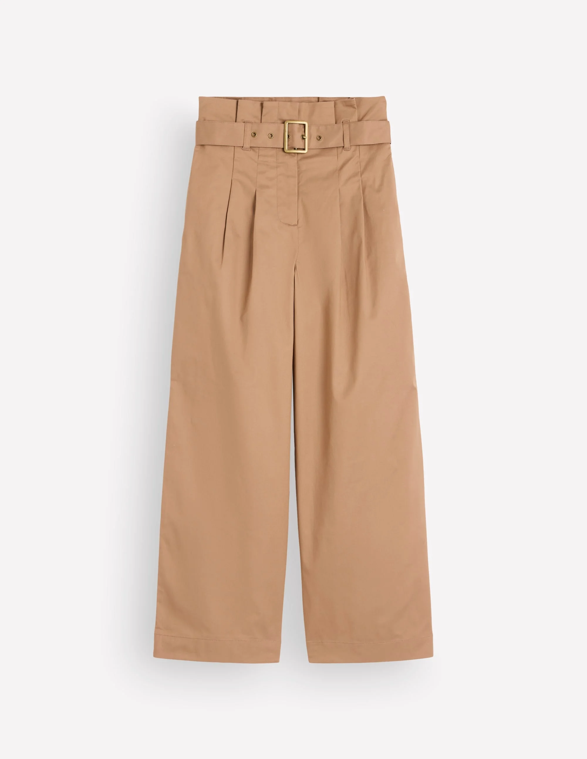 Paperbag Waist Pants-Cappuccino - 1