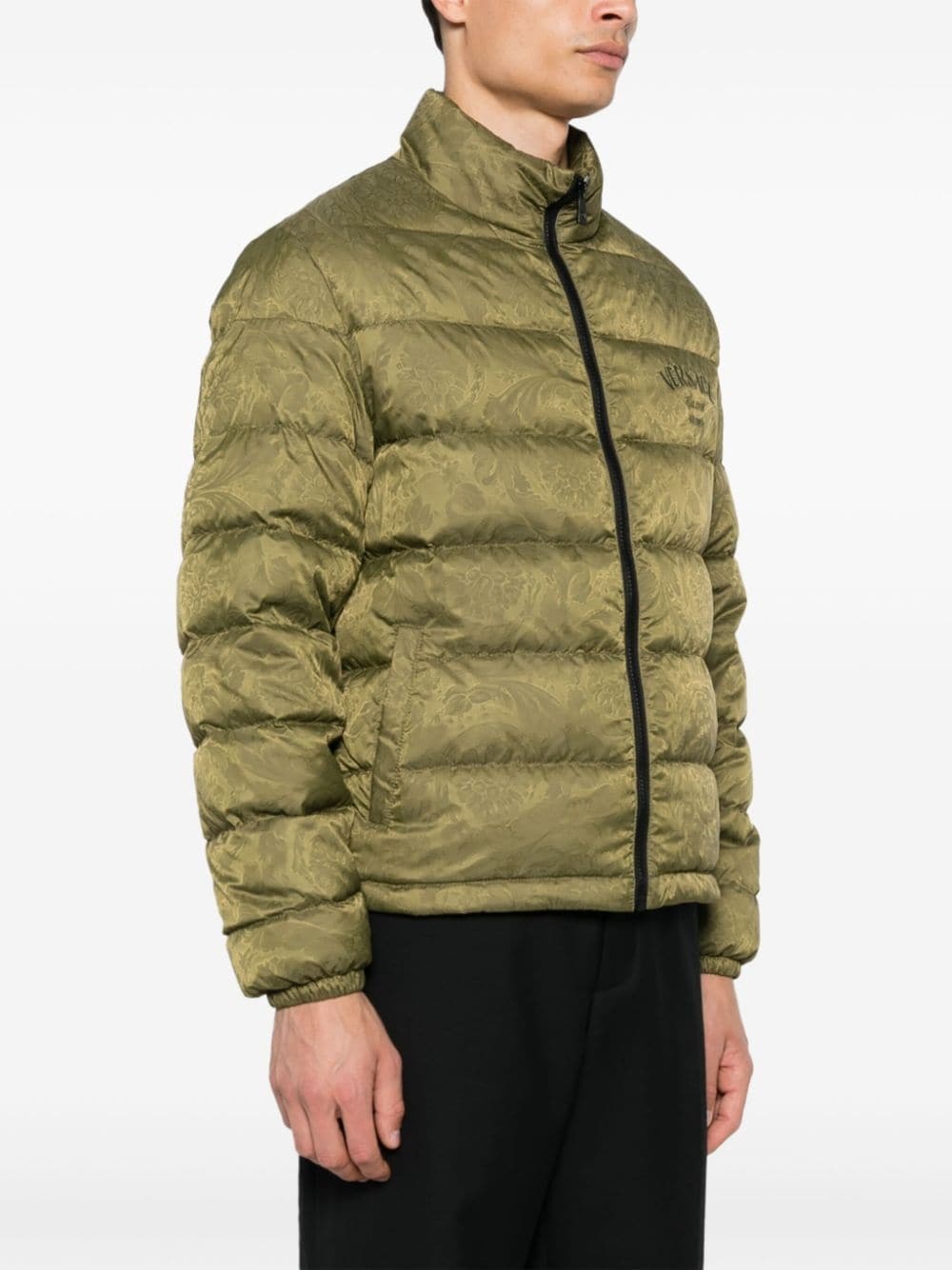 Barocco-print padded jacket - 3
