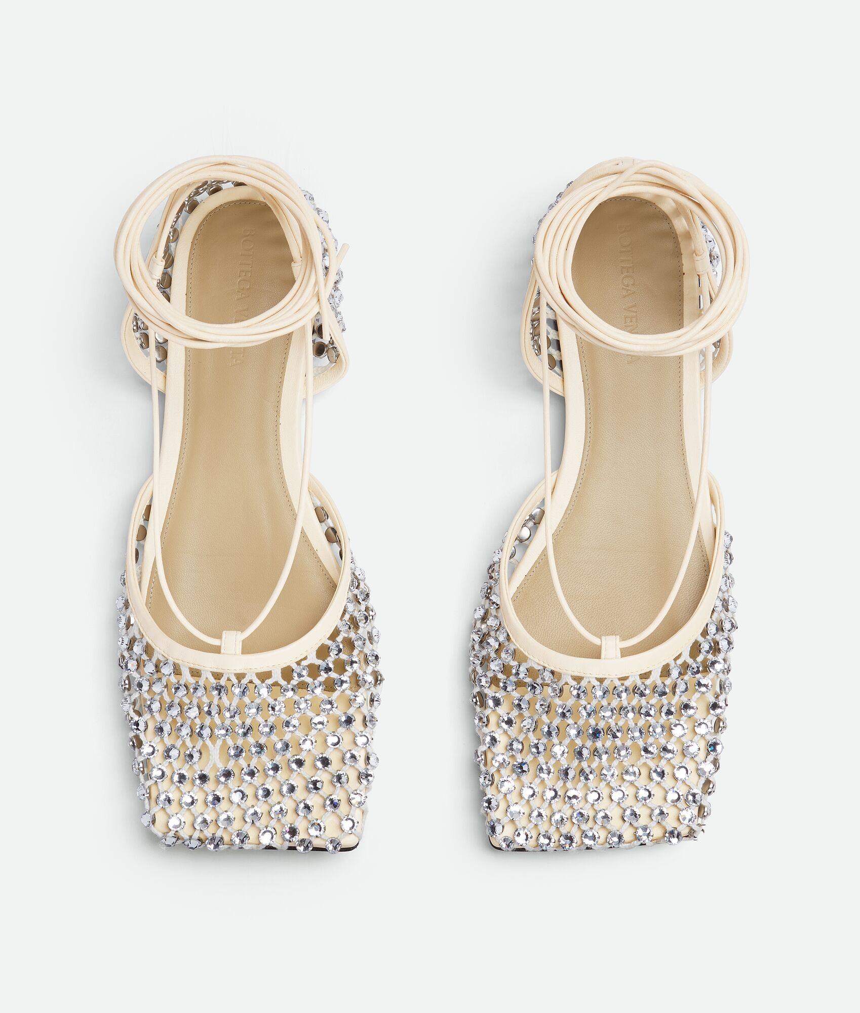 Sparkle Stretch Lace-Up Flat Sandal - 4