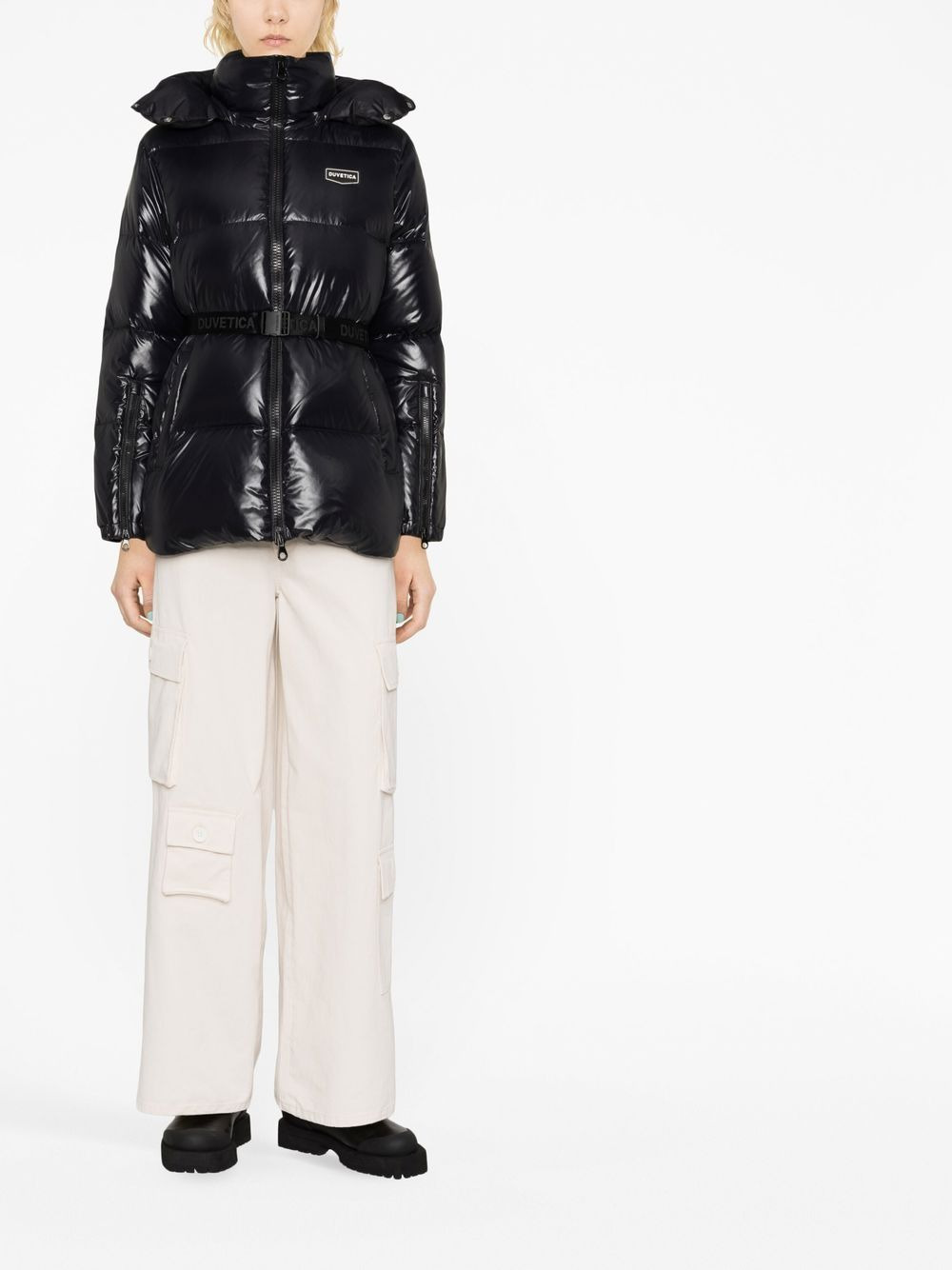 belted puffer jacket - 2