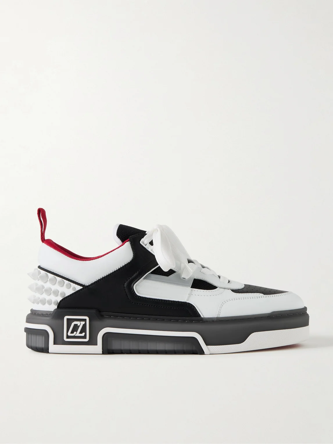 Astroloubi Spiked Leather and Mesh Sneakers - 1