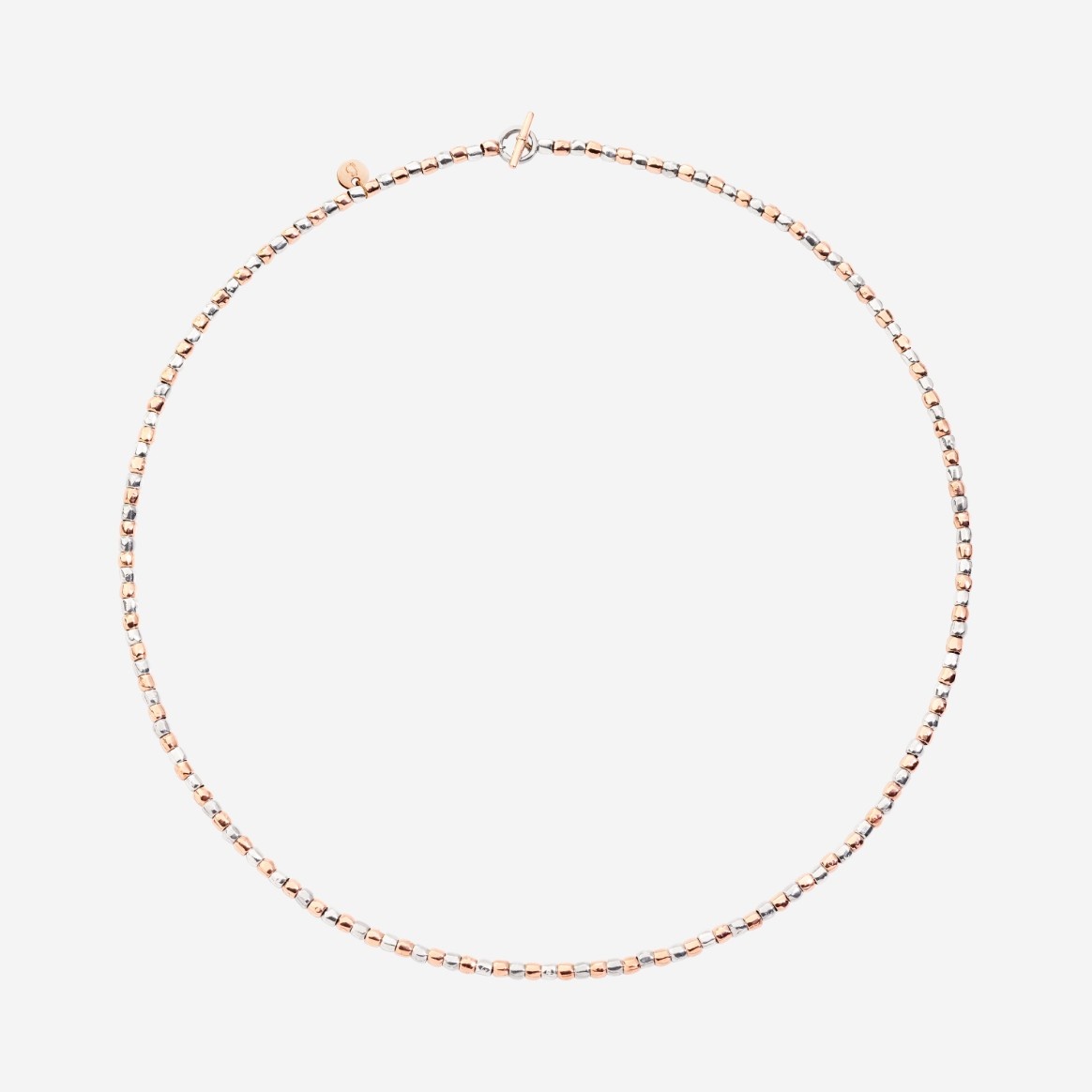 Silver & Rose Gold Mini Granelli Necklace - 1