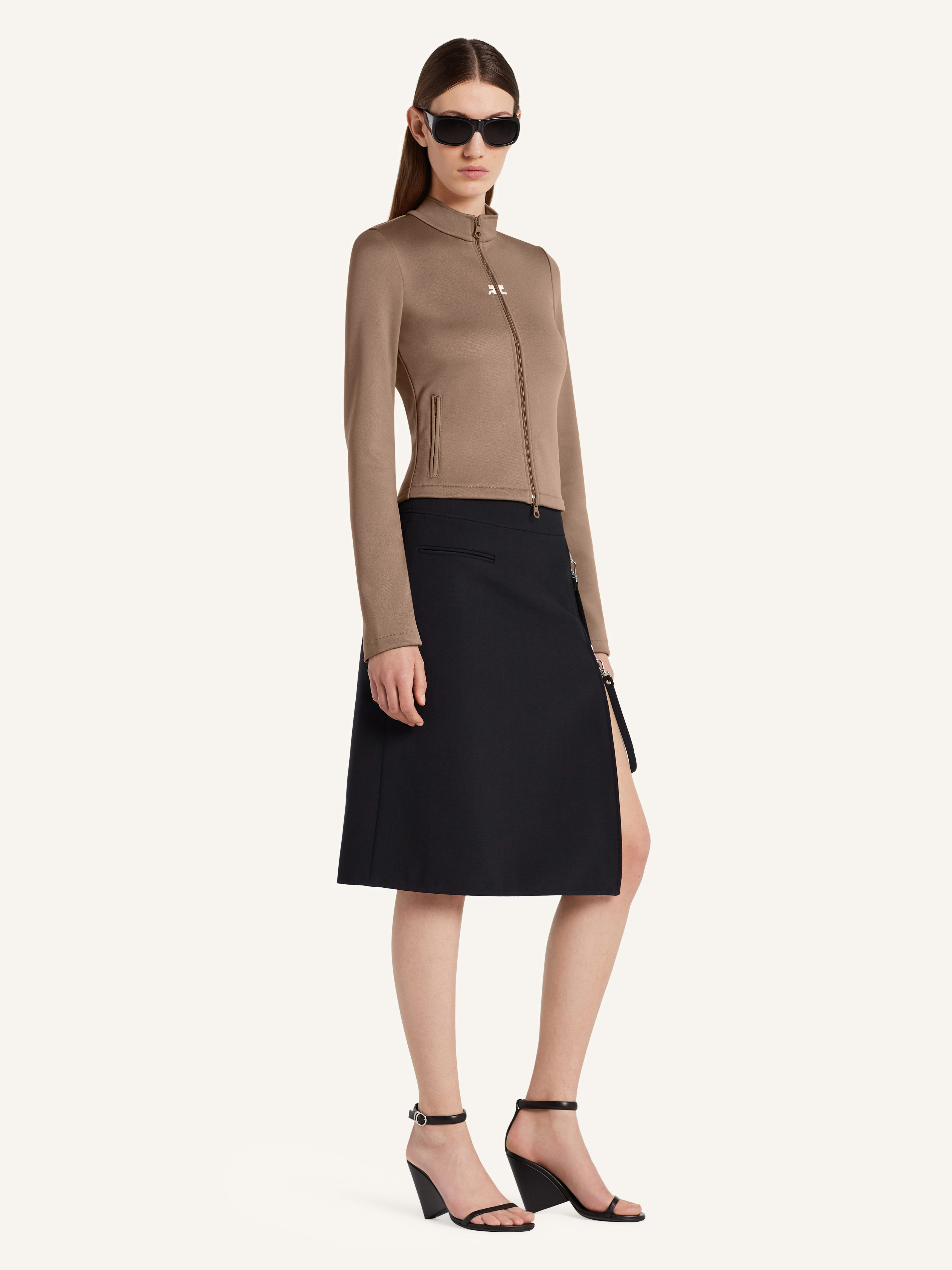 ZIPPED WOOL SKIRT - 3